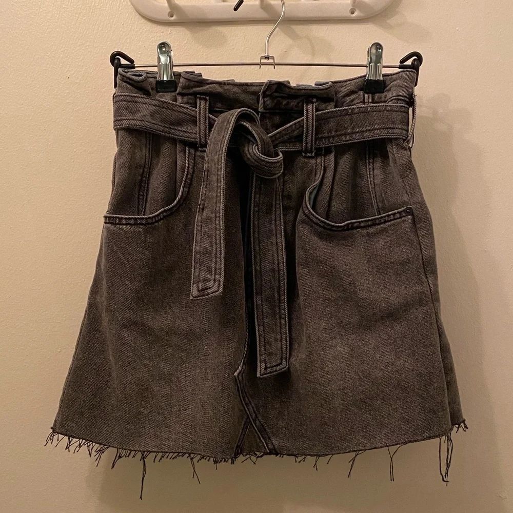 We The Free East of Eden Denim Belted Mini Skirt